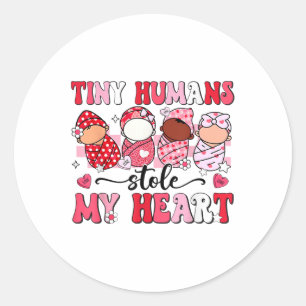 Sticker Rond Les minuscules humains me volent le coeur L&amp ; 