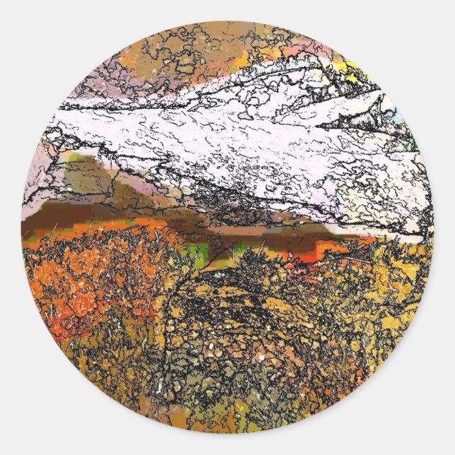 STICKER ROND LES MONTAGNES (Devant)