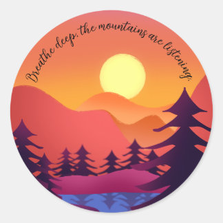 Sticker Rond Les montagnes sont à l'écoute