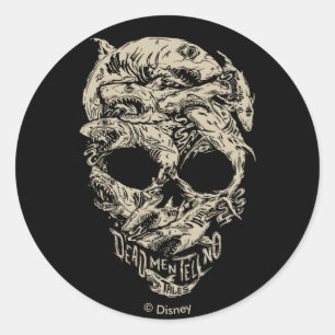 Sticker Rond Les morts disent non au crâne