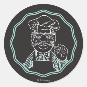 Sticker Rond Les Muppets   Chef encadré