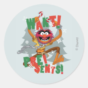 Sticker Rond Les Muppets  Présents désirés