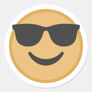 Sticker Rond Les nuances Emoji de cool font face