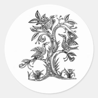 Sticker Rond Les oiseaux chanteurs de Rhiannon
