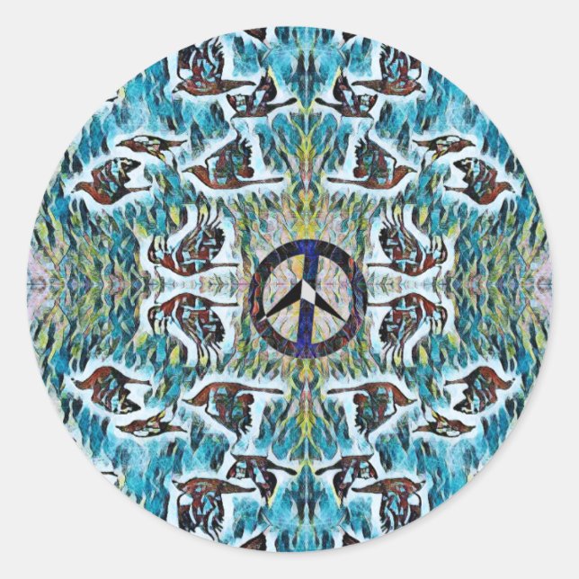 Sticker Rond Les oiseaux de paix (Devant)