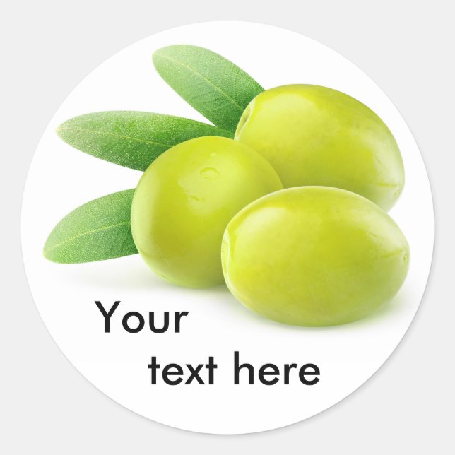 Sticker Rond Les olives vertes fraîches (Devant)