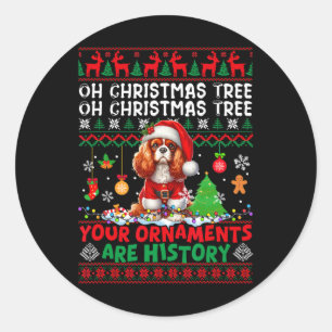 Sticker Rond Les Ornements De Noël Sont Histoire Cavalier Roi C
