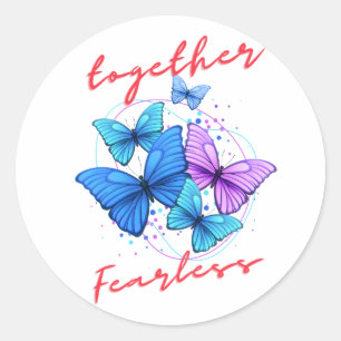 Sticker Rond Les papillons sans peur