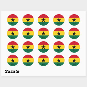 Sticker Rond Les patriotes du drapeau ghanéen, fête/sports