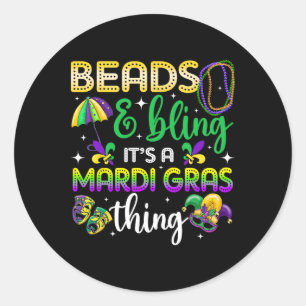 Sticker Rond Les perles et la lessive C'est un Carnaval Mardi G