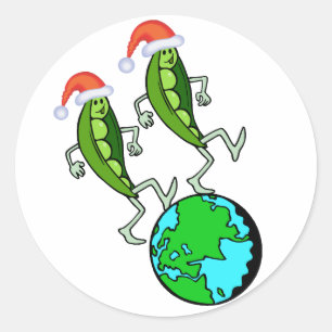 Sticker Rond Les petits pois sur terre