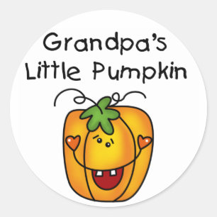 Sticker Rond Les petits t-shirts et cadeaux Citrouilles de gran