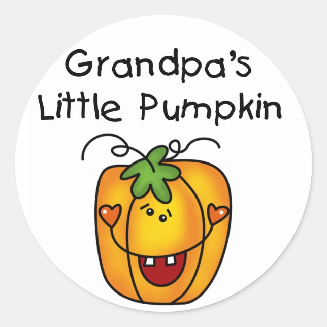 Sticker Rond Les petits t-shirts et cadeaux Citrouilles de gran (Devant)