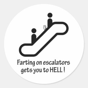Sticker Rond les peurs d'escalator vous mènent en enfer