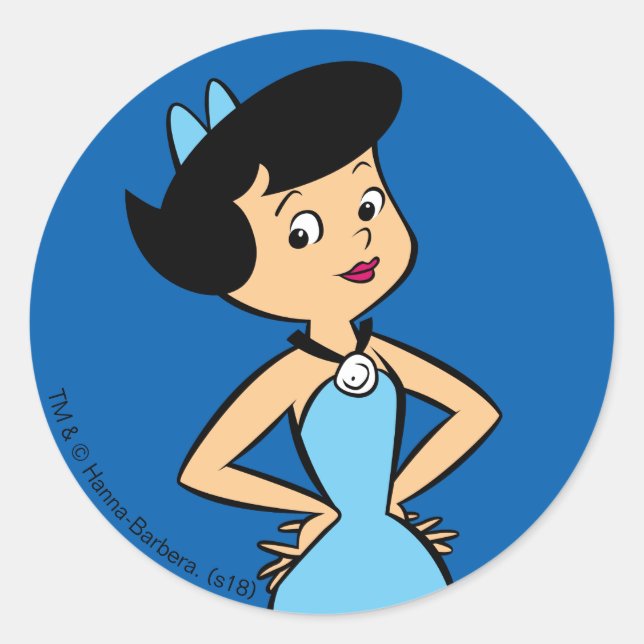 Sticker Rond Les Pierrafeu | Betty Rubble (Devant)