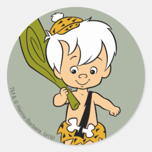 Sticker Rond Les Pierrafeu   Brouble Bamm-Bamm