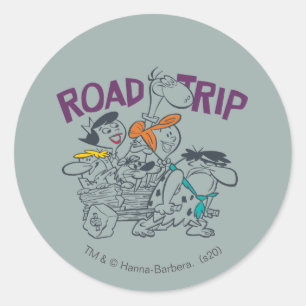 Sticker Rond Les Pierrafeu   Voyage routier