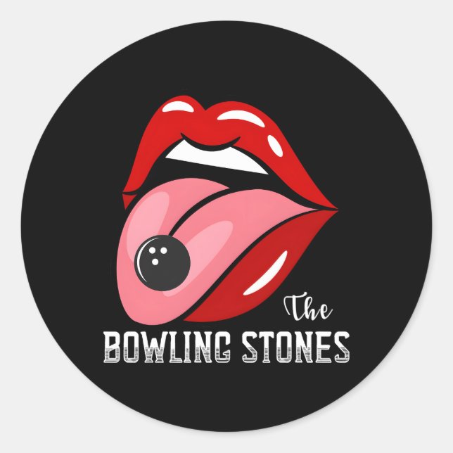 Sticker Rond Les Pierres De BowlingAmuse Best Bowling Team (Devant)