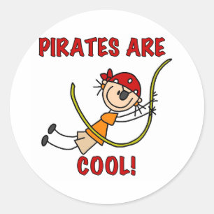 Sticker Rond Les pirates sont Cool