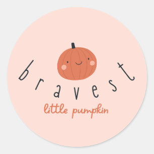Sticker Rond les plus courageux petits citrouilles cancer de l'