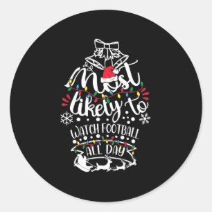 Sticker Rond Les Plus Probables À Noël Regarder Le Football Tou