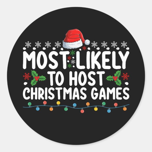 Sticker Rond Les Plus Probables D'Accueillir Les Jeux De Noël F (Devant)
