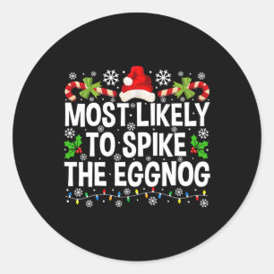 Sticker Rond Les Plus Probables De Spike La Famille De Noël Egg