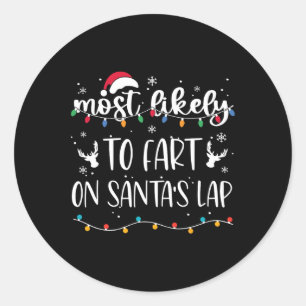 Sticker Rond Les Plus Susceptibles De Commencer Sur Père Noël L