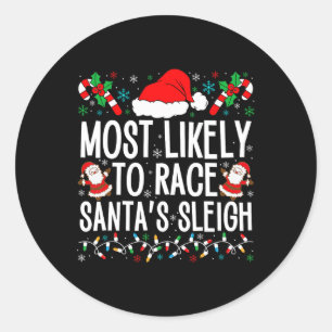 Sticker Rond Les Plus Susceptibles De Faire Course Père Noël Sl