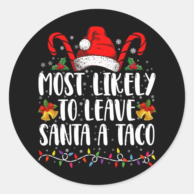 Sticker Rond Les Plus Susceptibles De Quitter Père Noël Un Noël (Devant)