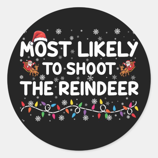 Sticker Rond Les Plus Susceptibles De Tirer Pour Reinder Noël D (Devant)