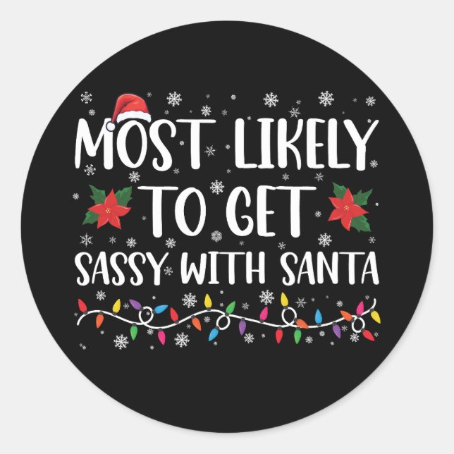 Sticker Rond Les Plus Susceptibles D'Être Sûrs Avec Les Noël De (Devant)