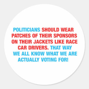 Sticker Rond Les politiciens devraient porter des corrections