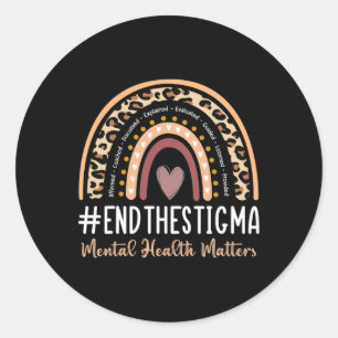 Sticker Rond Les Problèmes De Santé Mentale Mettent Fin À La Se