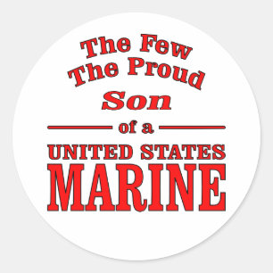 Sticker Rond Les Quelques Fils Fiers D'Une Marine Américaine