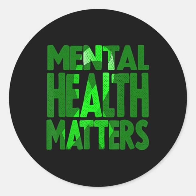 Sticker Rond Les questions de santé mentale mai est la reconnai (Devant)