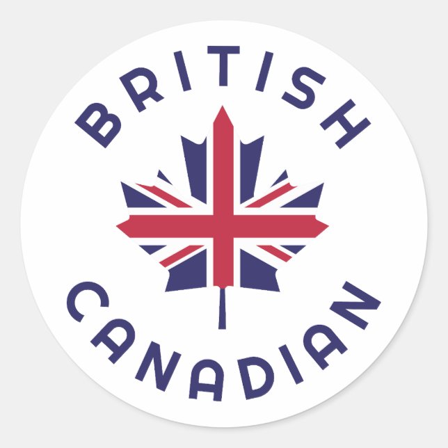Sticker Rond Les racines britanniques canadiennes (Devant)