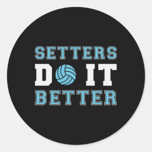 Sticker Rond Les Réglages De Volley-Ball Le Faire Meilleur Joue