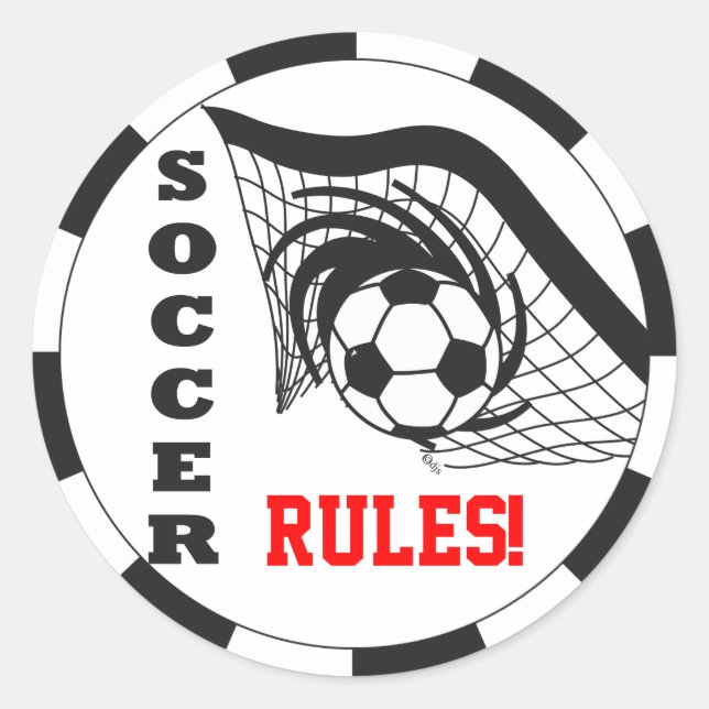Sticker Rond Les règles du football ! (Devant)