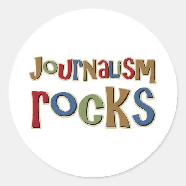 Sticker Rond Les rochers du journalisme (Devant)