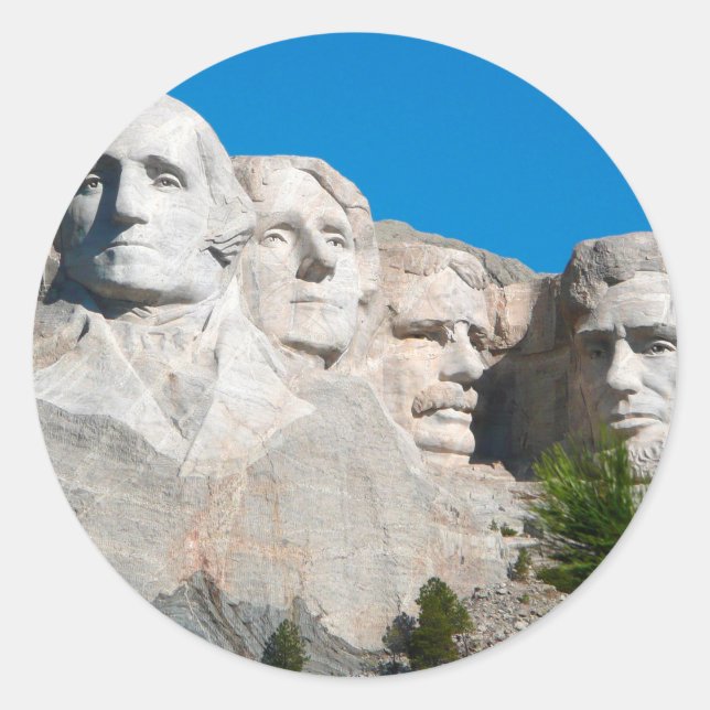 Sticker Rond Les Rochers Du Mont Rushmore ! Mont Rushmore, Dako (Devant)