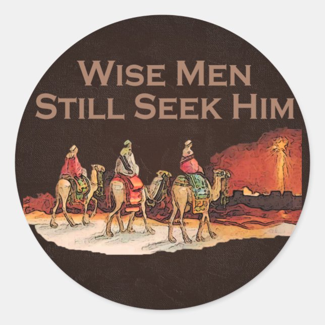 Sticker Rond Les Sages Le Cherchent Toujours, Noël (Devant)