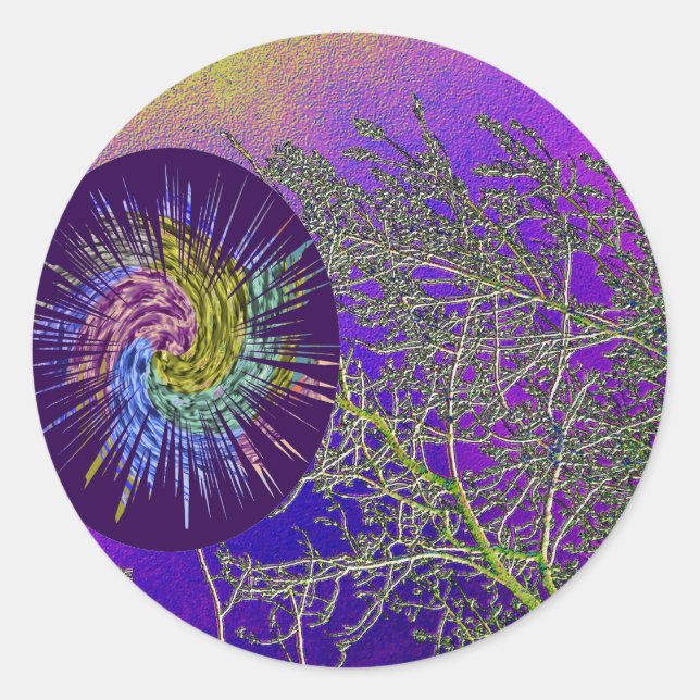 Sticker Rond Les semaines d'argent dans l'étoile de Rotation vi (Devant)