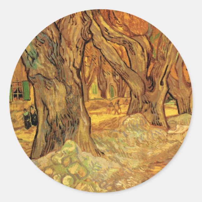 Sticker Rond Les sens de la route par Vincent van Gogh (Devant)