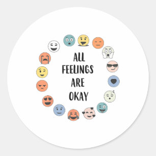 Sticker Rond Les sentiments sont bons Enseignant Psychologue Co