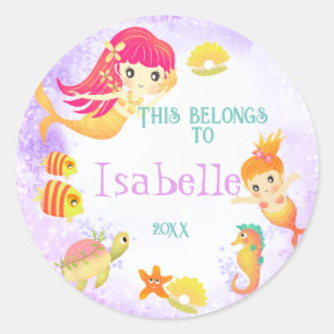 Sticker Rond Les Sirènes Appartient au Violet