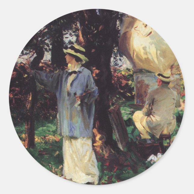 Sticker Rond Les Sketchers de John Singer Sargent (Devant)