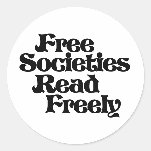 Sticker Rond Les sociétés libres lisent librement (Devant)