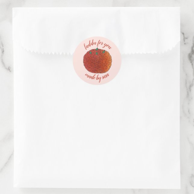 Sticker Rond Les Sucres Indiens Mithai Maison Laddu Ladoo Fabri (Sac)