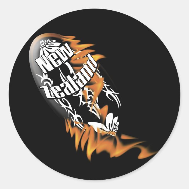 Sticker Rond Les supporters de rugby néo-zélandais Kiwis collan (Devant)